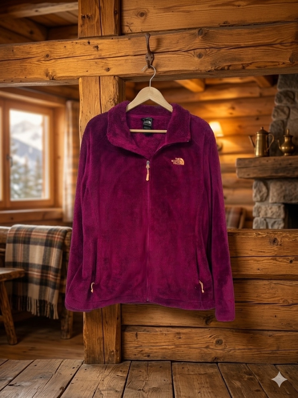 The North Face Women's Plush Fleece Jacket in Berry